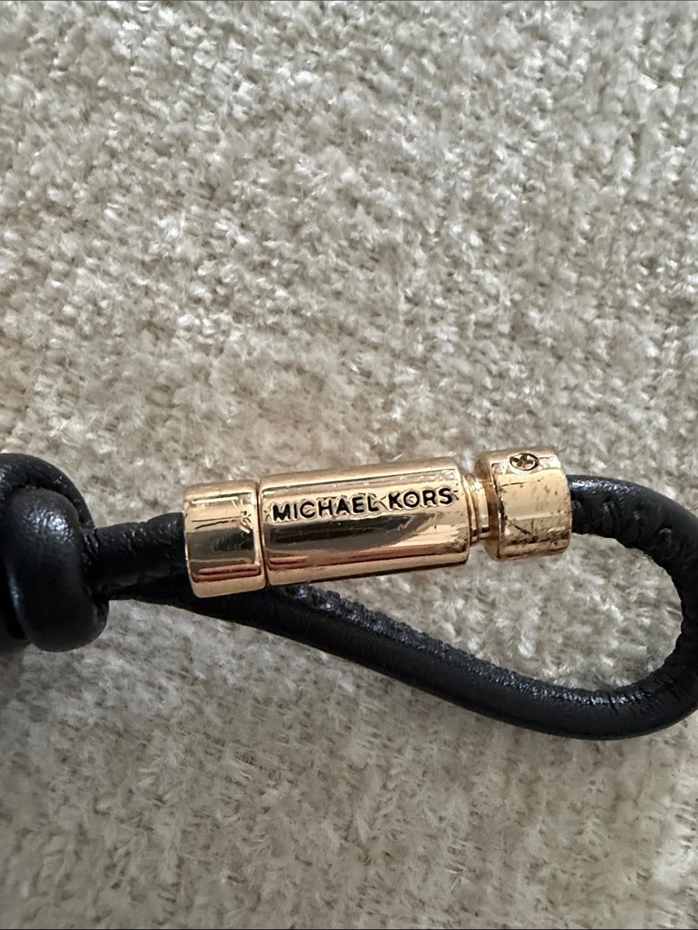 Michael Kors Gold and Black MK Pop Leather Charm - Picture 4 of 7